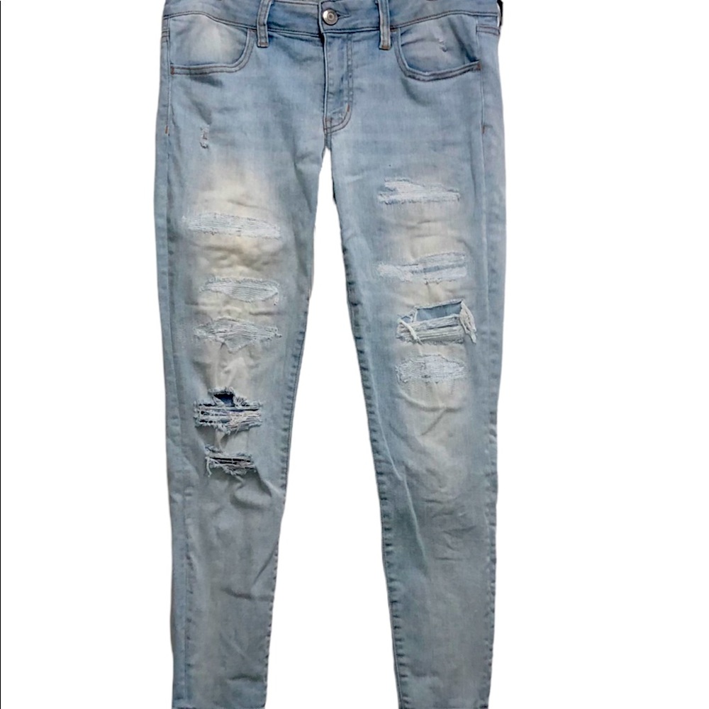 ✨American Eagle super stretch distressed jeggings jeans AE